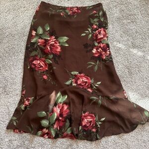 Emma James Brown Floral Skirt Size 10